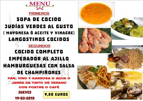 Menu del dia 19 del  2