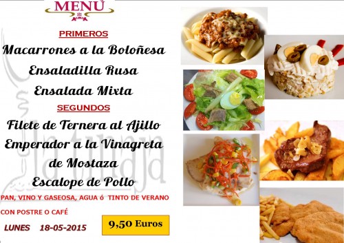 Menu del  18 del 5