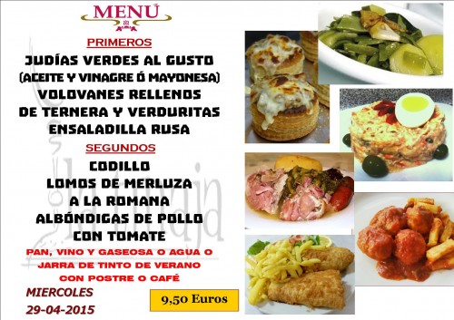 Menu del 29 del 4