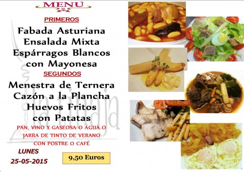 Menu del  25 del 5