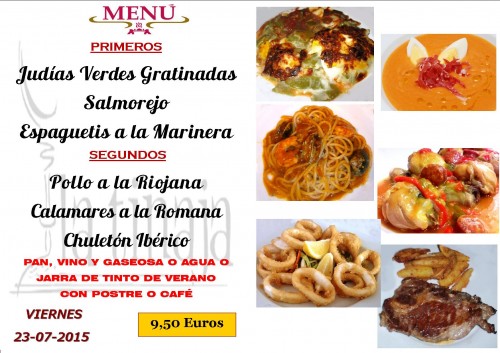 Menu del 23 del  7