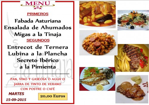 Menu del  15 del 9