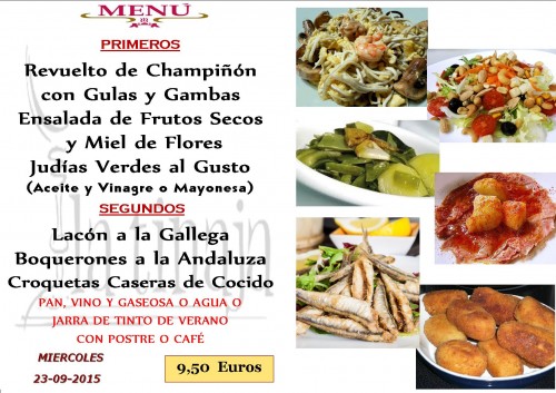 Menu del  23 del 9