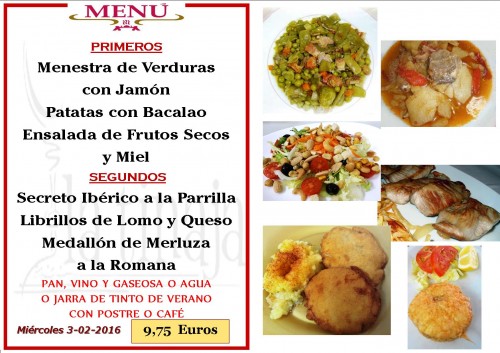 Menu del  3 del 2