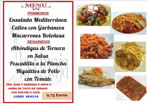 menu del  8 del 2