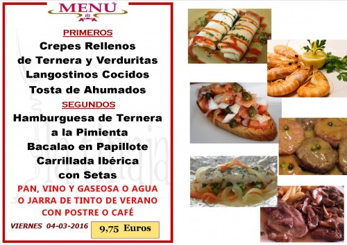 Menu del  4 del 3