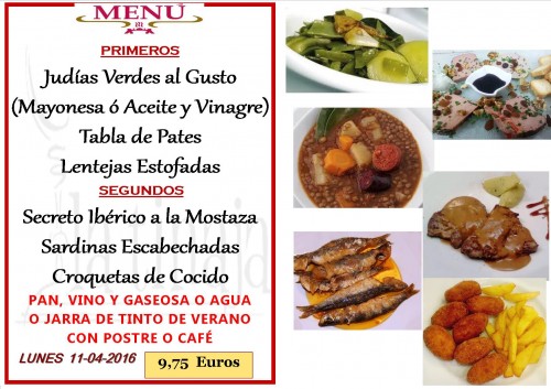 Menu del  11 del 4