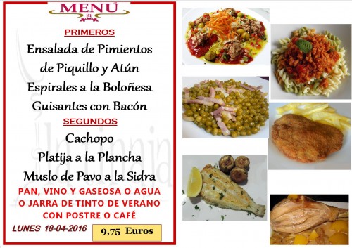 Menu del  18 del 4