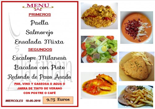 Menu del  18 del 5