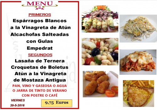 Menu del 20  del 5