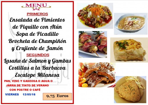 menu del 13 del  5