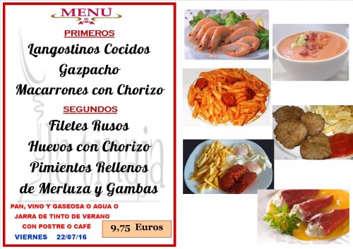 menu del  22  del   7