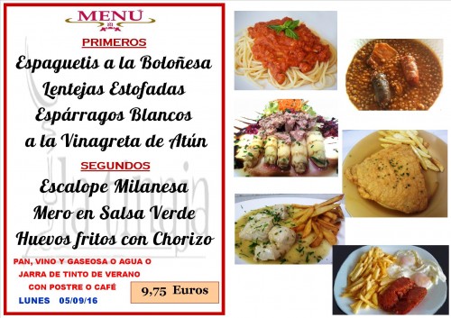 menu del  5 del   9