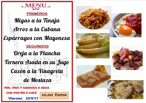 menu del 22 del 9